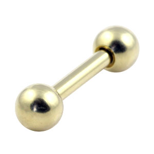 Gold PVD titanium barbell