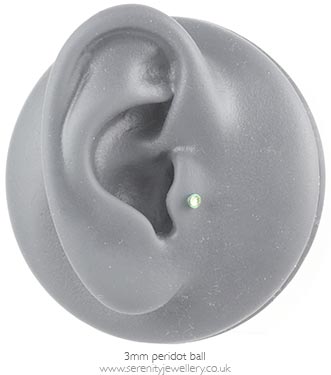 Green titanium jewelled screw-on ball