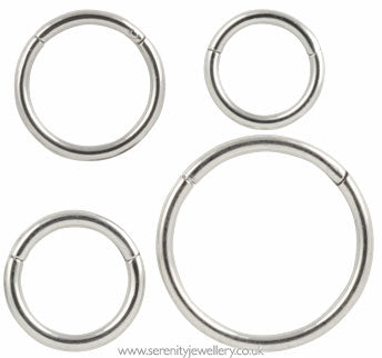 Surgical steel hinged segment ring