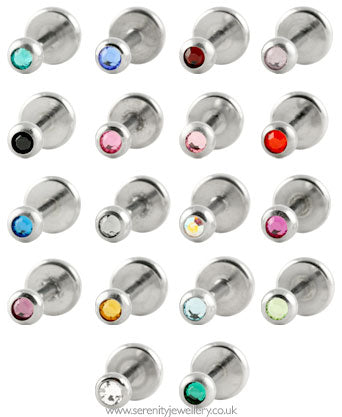 Jewelled surgical steel labret
