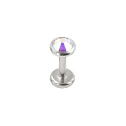 Jewelled titanium disk internally threaded labret