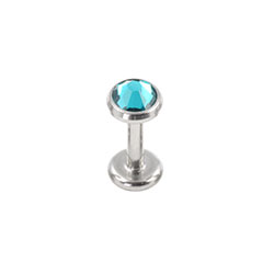 Hypoallergenic jewelled titanium disk labrets 1.2mm gauge