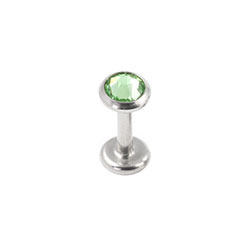 Jewelled titanium disk internally threaded labret