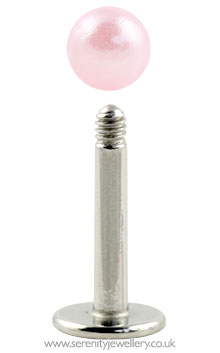 Pearl surgical steel labret