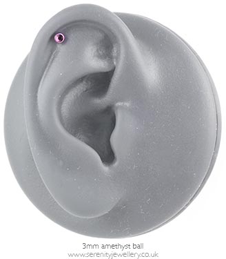 Purple titanium jewelled screw-on ball