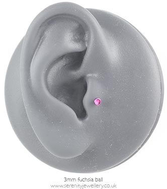 Purple titanium jewelled screw-on ball