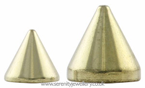 Gold PVD titanium screw-on cone