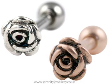 Rose cartilage earring