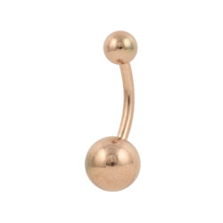 Rose gold PVD titanium belly bar