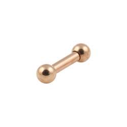 Rose gold PVD steel barbell - 1.6mm gauge
