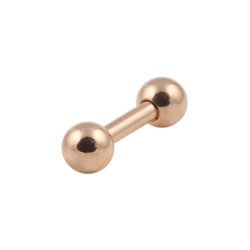 Rose gold PVD steel barbell - 1.6mm gauge