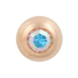 Rose gold PVD steel jewelled screw-on ball