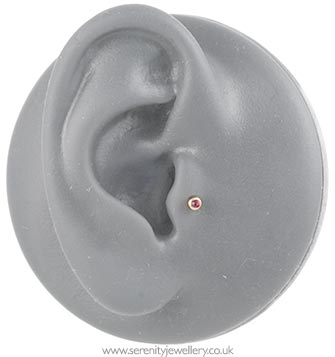 Rose gold PVD steel jewelled screw-on ball
