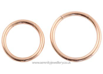 Rose gold PVD steel smooth segment ring
