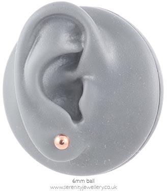Rose gold PVD steel ball stud earrings