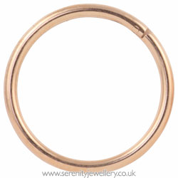 Rose gold PVD titanium hinged segment ring