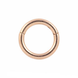 Rose gold PVD titanium hinged segment ring