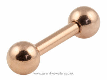 Rose gold PVD titanium barbell