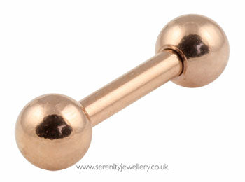Rose gold PVD steel barbell