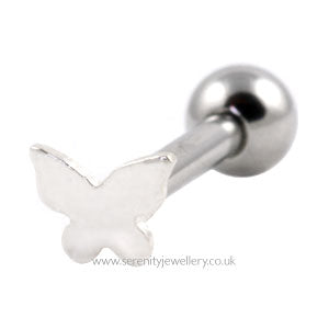 Small butterfly cartilage earring - 1mm gauge