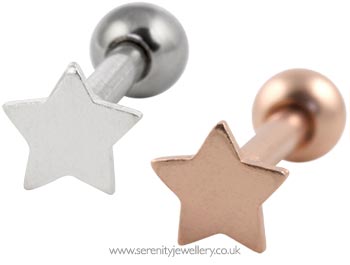 Small star cartilage earring