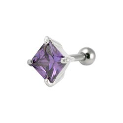 Square crystal cartilage earring