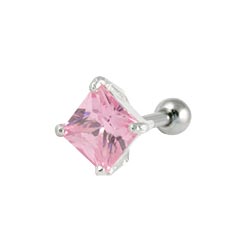 Square crystal cartilage earring