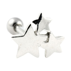 Three stars cluster cartilage earring