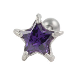 Star crystal cartilage earring