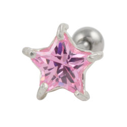 Star crystal cartilage earring