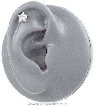 Star crystal cartilage earring