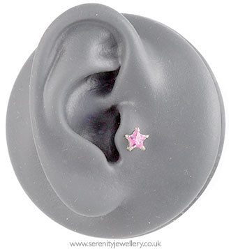 Star crystal cartilage earring