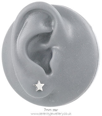 Surgical steel star stud earrings