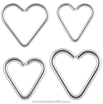 Surgical steel heart ring