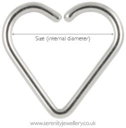 Surgical steel heart ring