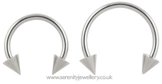 Surgical steel spiked circular barbell - 1mm gauge