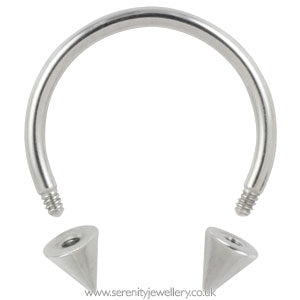 Surgical steel spiked circular barbell - 1mm gauge