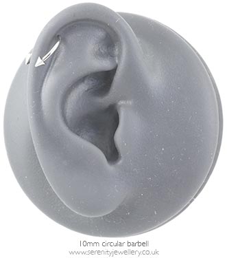Surgical steel spiked circular barbell - 1mm gauge