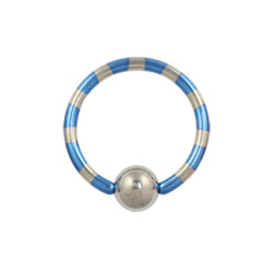 Striped titanium BCR - 1mm gauge