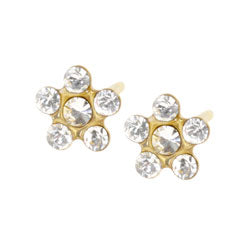 Studex Sensitive gold plated steel daisy earrings