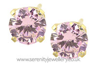 Studex Sensitive gold plated steel pink CZ earrings