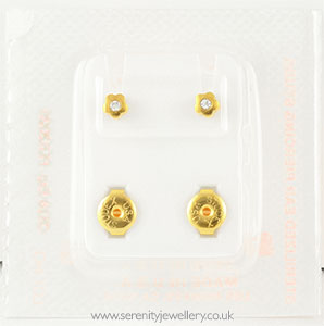 Studex Plus gold plated steel flowerlite piercing earrings