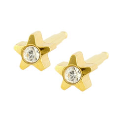Studex Plus gold plated steel starlite piercing earrings