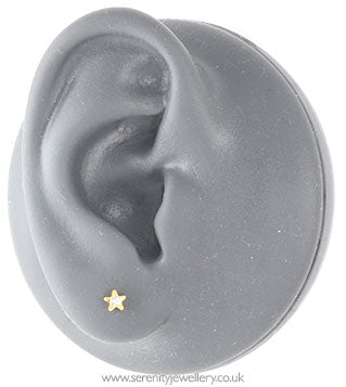 Studex Plus gold plated steel starlite piercing earrings