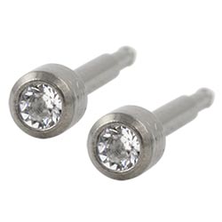 Studex Plus titanium birthstone piercing earrings
