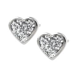 Studex Sensitive surgical steel heart glitter earrings