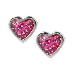 Studex Sensitive surgical steel heart glitter earrings