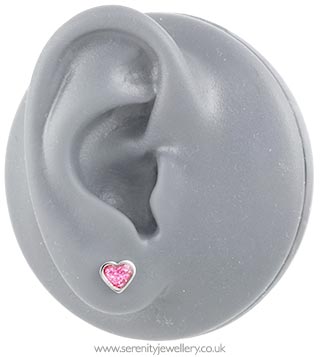 Studex Sensitive surgical steel heart glitter earrings