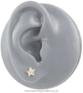 Studex Sensitive gold plated steel glitter star earrings