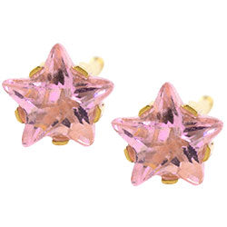 Caflon gold plated steel CZ star earrings